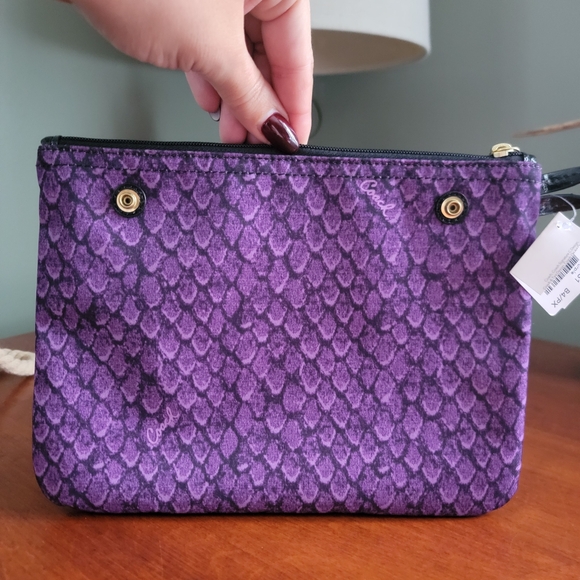 NWT Coach F77461 Gateway Snakeprint Packable Weekender Purple Canvas Pouch Bag - Picture 11 of 16
